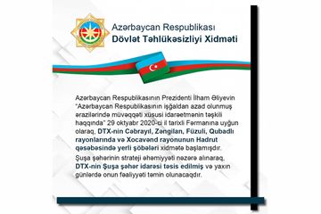 İşğaldan azad edilmiş ərazilərdə DTX-nin idarə və şöbələri fəaliyyətə başlayır