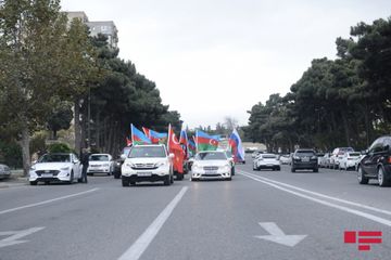 Kəlbəcərin azad edilməsi münasibəti ilə Bakıda avtoyürüş keçirilib