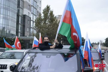Kəlbəcərin azad edilməsi münasibəti ilə Bakıda avtoyürüş keçirilib