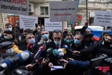 Protest rally is held in front of French Embassy to Azerbaijan - UPDATED - VIDEO