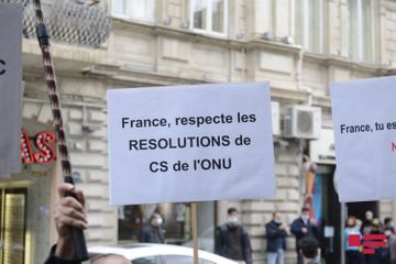 Protest rally is held in front of French Embassy to Azerbaijan - UPDATED - VIDEO