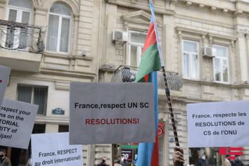 Protest rally is held in front of French Embassy to Azerbaijan - UPDATED - VIDEO