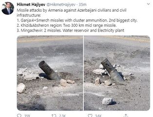 Hikmet Hajiyev: Armenians launched two 300 km mid range missile in Khizi and Absheron regions - UPDATED