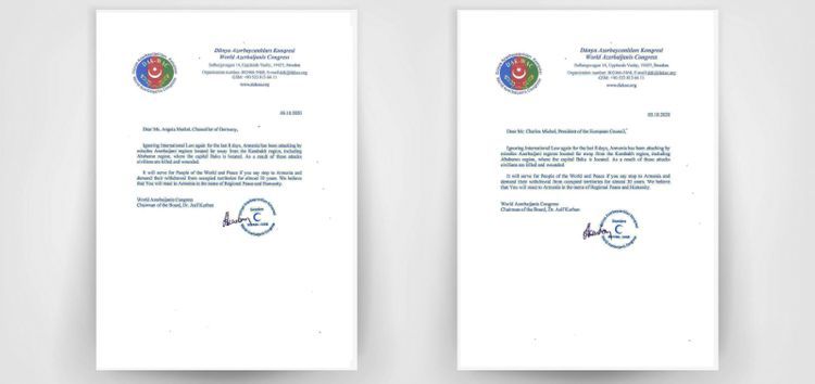 World Azerbaijanis Congress addresses to leading countries and international organizations