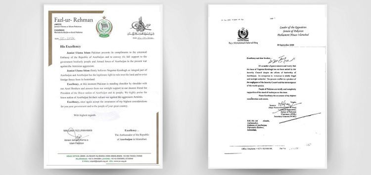 Pakistani politicians addressed support letter to Azerbaijan