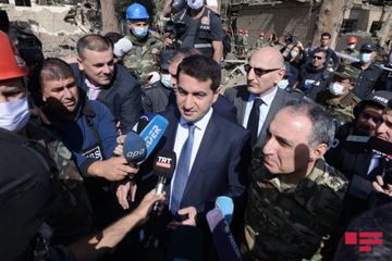 Azərbaycanın dövlət rəsmiləri Ermənistanın raket atəşi ilə əlaqədar Gəncəyə səfər edib
