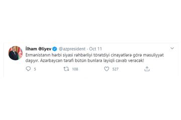 Prezident İlham Əliyev: "Gəncəyə raket hücumu Ermənistanın Vardenis rayonundan həyata keçirilib"
