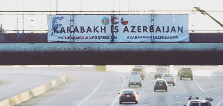 Hyustonun mərkəzində "Qarabağ Azərbaycandır!" şüarı nümayiş etdirilib