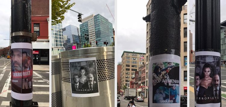 Bostonda soydaşlarımız Ermənistanın işğalçı hərəkətləri ilə bağlı plakatlar yayıblar