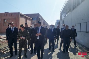 Kəmaləddin Heydərov Gəncədə ermənilərin raket zərbələri endirdiyi ərazilərə baxış keçirib