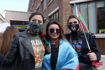 Azerbaijanis living in Britain hold protest rally in front of Amnesty International building - PHOTO