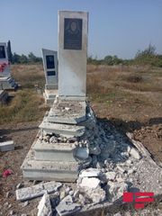 Ermənilərin atdığı top və raket mərmiləri Ağdam və Tərtərin kənd məzarlıqlarını dağıdıb - FOTO