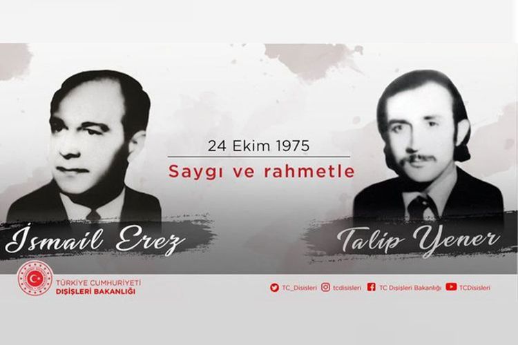 МИД Турции поделился публикацией в связи с турецким дипломатом, убитым во Франции в результате нападения ASALA