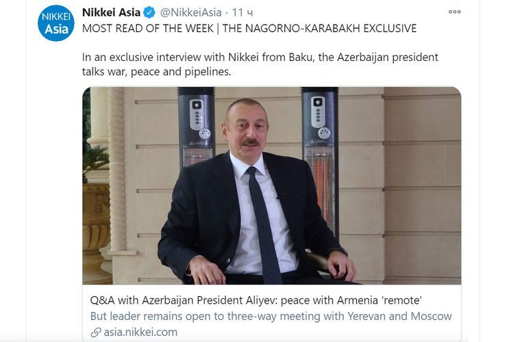Interview of President Ilham Aliyev becomes most read article 