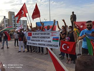 Şimali Kipr Respublikasında Qarabağa dəstək mitinqi keçirilib - FOTO
