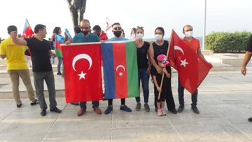 Şimali Kipr Respublikasında Qarabağa dəstək mitinqi keçirilib - FOTO