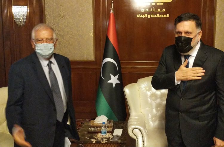 Josep Borrell meets with Libyan PM Fayez Sarraj