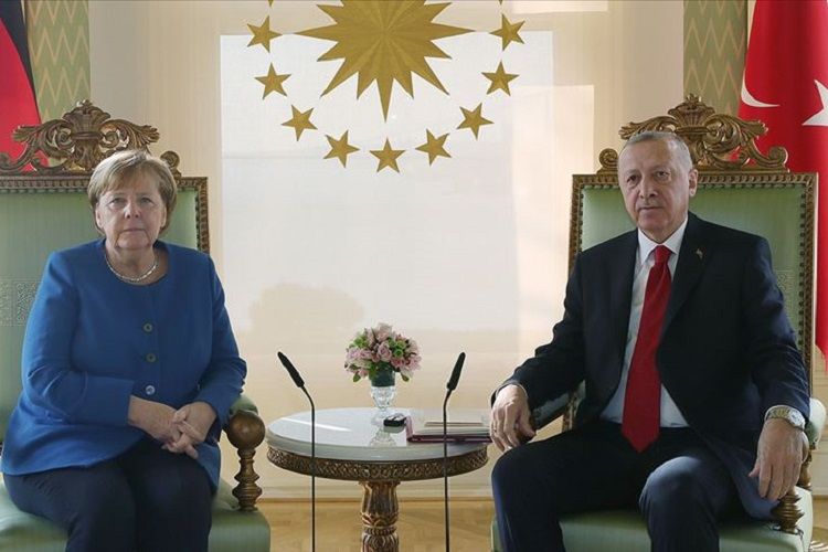 Ərdoğan Merkellə videokonfransda Şərqi Aralıq dənizindən danışıb