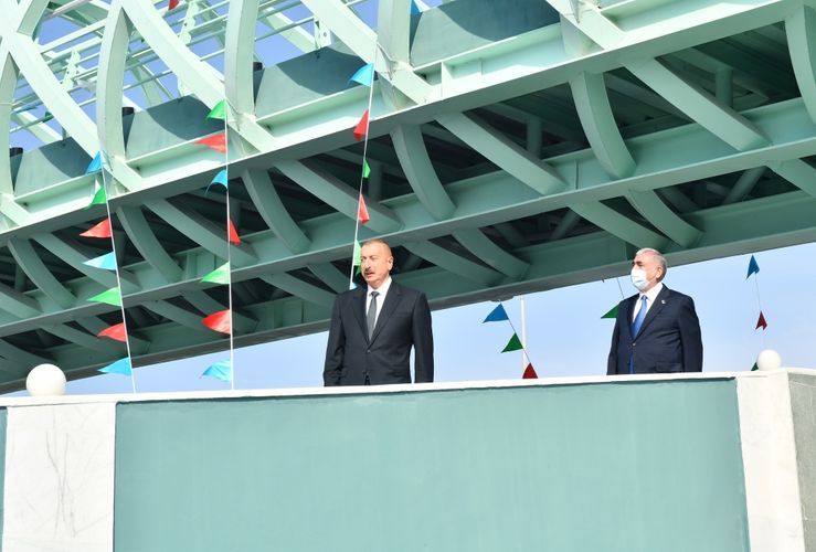 President Ilham Aliyev attends inauguration of above ground pedestrian crossing in Baku - UPDATED
