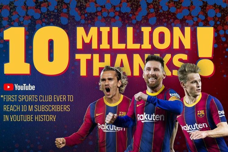 «Барселона» – первый клуб в мире с 10 млн подписчиков в YouTube