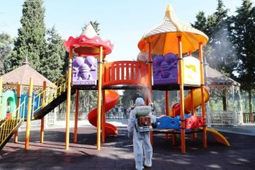 В столице проводятся очередные усиленные дезинфекционные работы