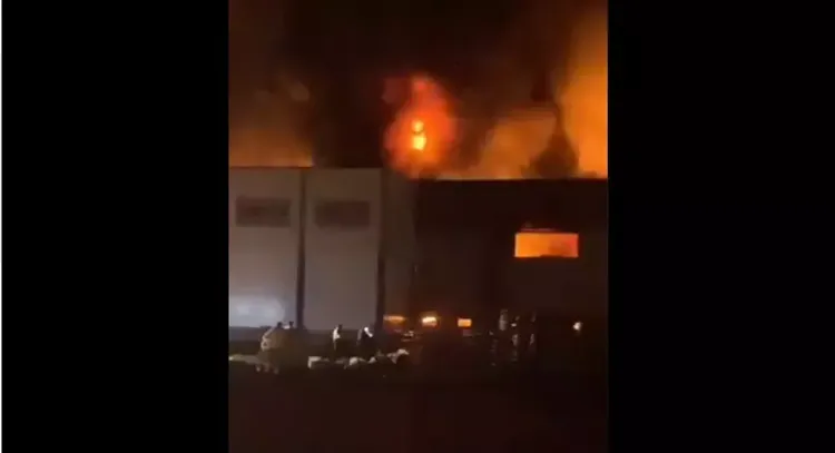 Massive fire erupts at dairy factory near Tehran