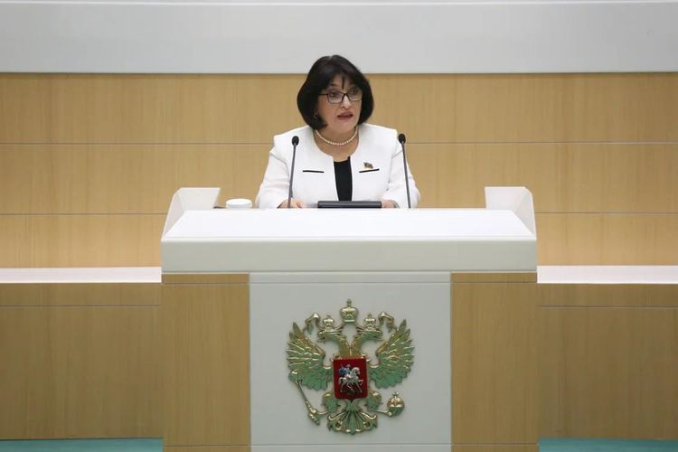 Speaker of Azerbaijani Parliament delivers a speech in Federal Council of Federal Assembly of Russia