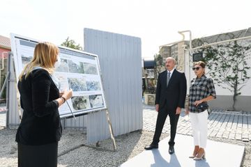 Prezident İlham Əliyev və Mehriban Əliyeva Balaxanıda aparılan abadlıq işləri ilə tanış olublar - YENİLƏNİB-1