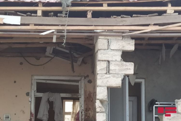 A shell fired by Armenians hit a house in Azerbaijan