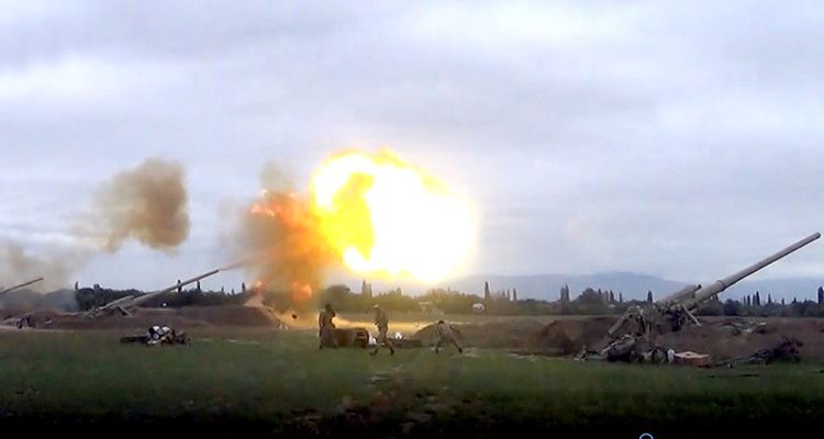 Azerbaijan Army Units deliver artillery strikes on the enemy’s positions  - VIDEO