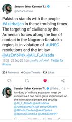  Pakistan Senatı və Senatorları Ermənistanın Azərbaycana qarşı təcavüzünü pisləyib