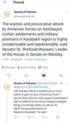  Pakistan Senatı və Senatorları Ermənistanın Azərbaycana qarşı təcavüzünü pisləyib