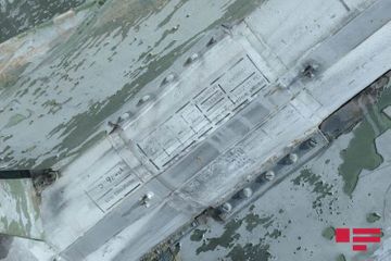  Remains of "Iskander" missiles, used by Armenia against Azerbaijan, being demonstrated