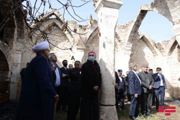 QMİ sədri və dini konfessiyaların rəhbərləri Ağdamın Qiyaslı məscidini ziyarət ediblər - FOTO