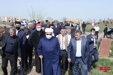 QMİ sədri və dini konfessiyaların rəhbərləri Ağdamın Qiyaslı məscidini ziyarət ediblər - FOTO