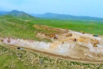 Hadrut-Cəbrayıl-Şükürbəyli yeni avtomobil yolunun tikintisi davam edir
