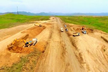Hadrut-Cəbrayıl-Şükürbəyli yeni avtomobil yolunun tikintisi davam edir