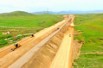 Hadrut-Cəbrayıl-Şükürbəyli yeni avtomobil yolunun tikintisi davam edir