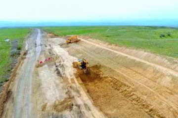 Hadrut-Cəbrayıl-Şükürbəyli yeni avtomobil yolunun tikintisi davam edir