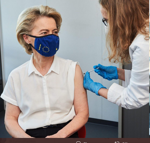 Президент Еврокомиссии вакцинировалась от COVID-19