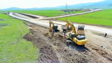 "Zəfər yolu"nun inşası sürətlə davam etdirilir - FOTO