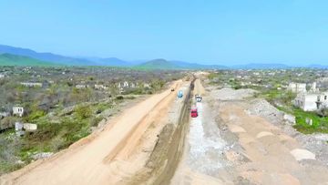 "Zəfər yolu"nun inşası sürətlə davam etdirilir - FOTO