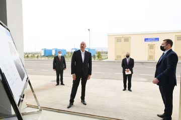 Prezident İlham Əliyev Hacıqabul Sənaye Məhəlləsinin açılışında iştirak edib - YENİLƏNİB
