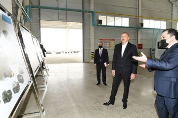 Prezident İlham Əliyev Hacıqabul Sənaye Məhəlləsinin açılışında iştirak edib - YENİLƏNİB