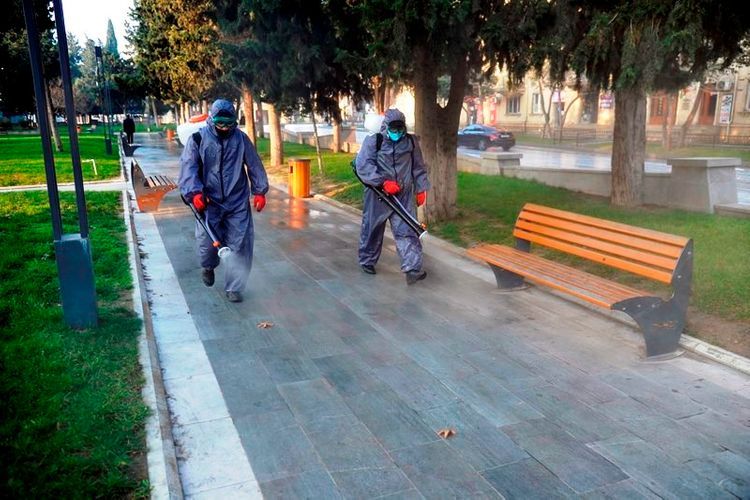 Улицы Баку вновь дезинфицируются  - ФОТО