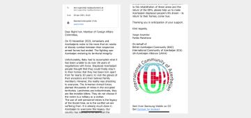 Britaniyadakı azərbaycanlılar ölkə hökuməti və beynəlxalq təşkilatlara müraciət edib - FOTO