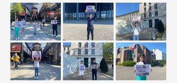 Avropanın bir neçə şəhərində Ermənistanın mina xəritələrini verməməsi ilə bağlı aksiya keçirilib - FOTO