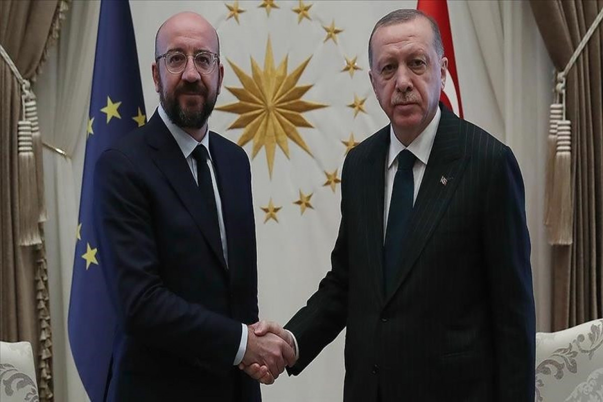 Глава Евросовета Шарль Мишель и президент Турции Реджеп Тайип Эрдоган