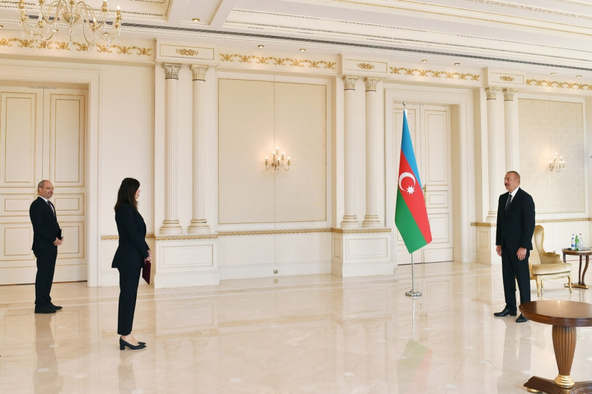 United Nations Resident Coordinator in Azerbaijan Vladanka Andreeva, President of the Republic of Azerbaijan Ilham Aliyev
