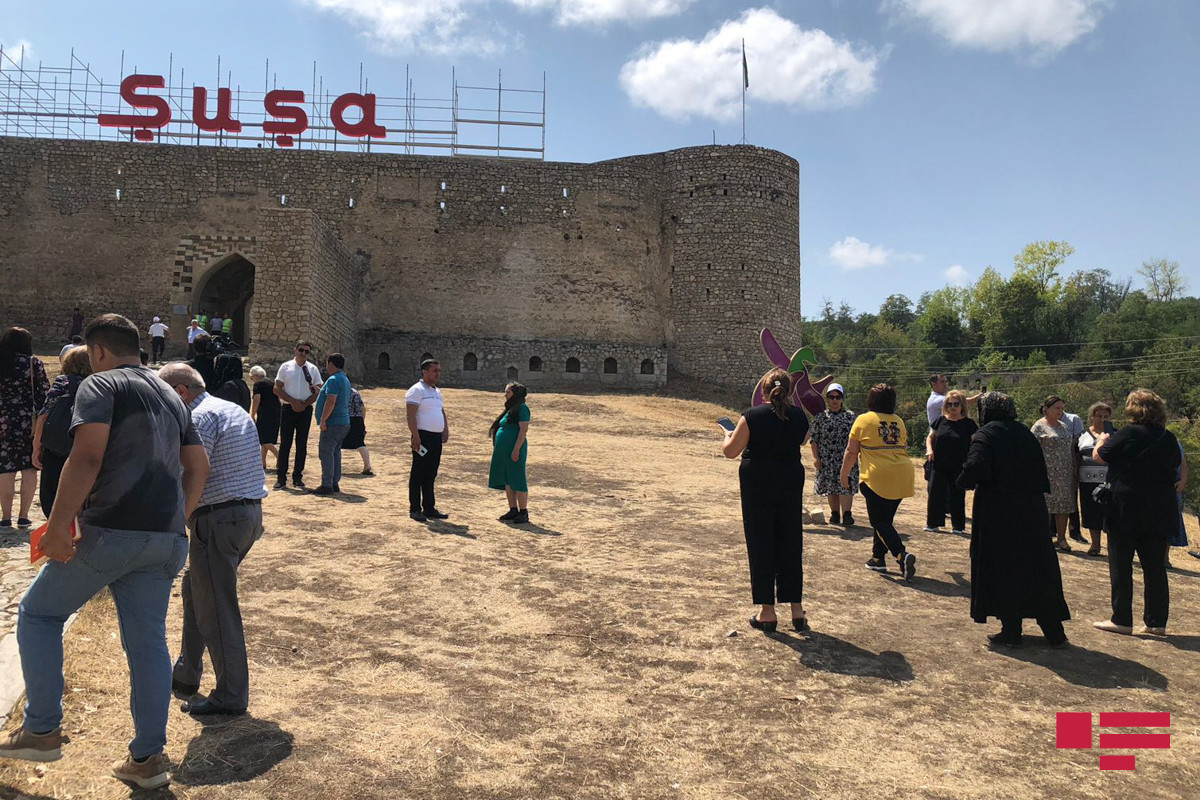 A group of Shusha people visits Castle walls, Ganja Gate in Shusha-PHOTO 